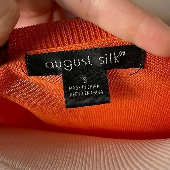 Pumpkin Orange Silk Cotton Blend Vest - Picture 4 of 8